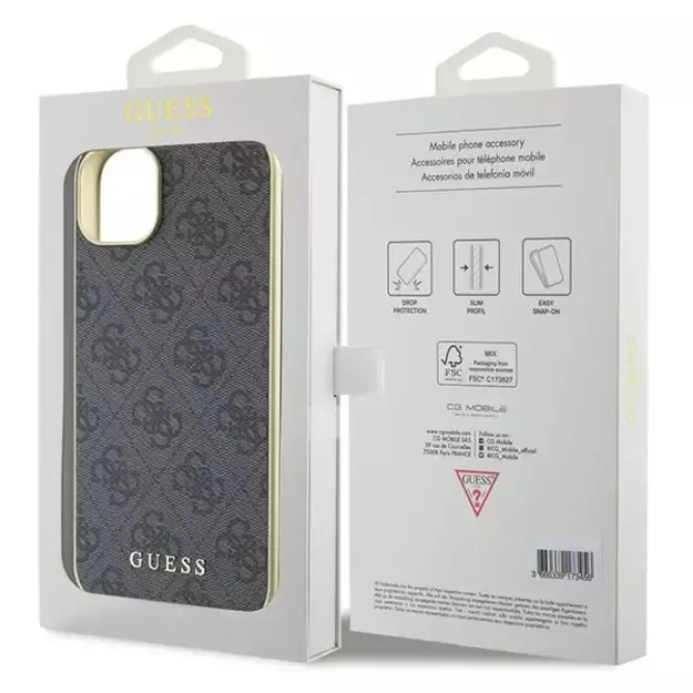 Guess 4G Charms Collection case for iPhone 15 Plus - gray 7