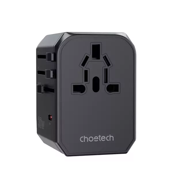 Choetech PD6041 USB-C USB-A PD 30W Travel Charger with 4 Plugs USA EU UK AU - Black 12