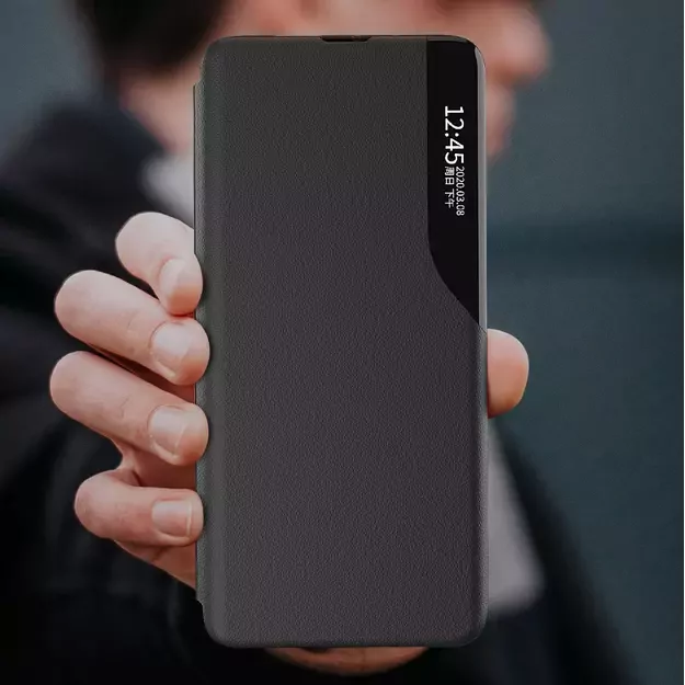 Eco Leather View Case Elegant Flip Cover Stand Function Poco M4 Pro 5G Black 13