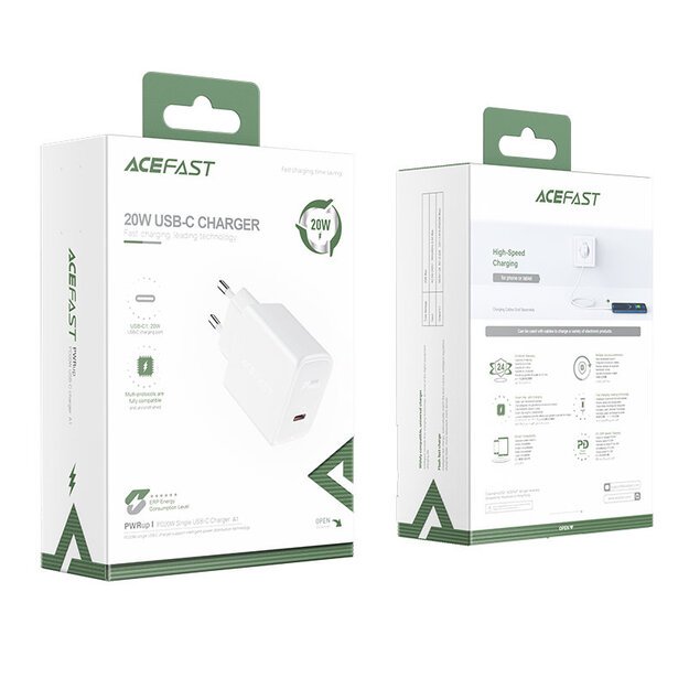 Acefast fast charger USB Type C 20W Power Delivery white (A1 EU white) 13