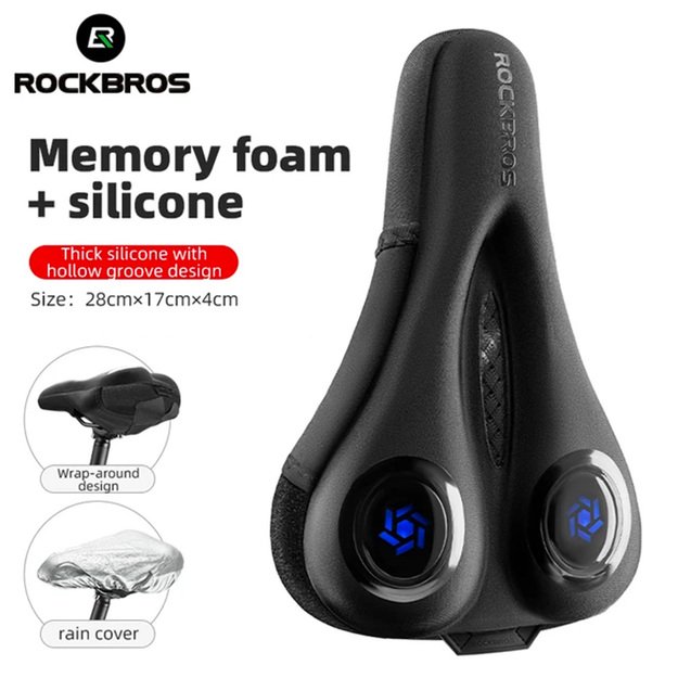 Rockbros LF044BL saddle cover with rain cover - black and blue 1