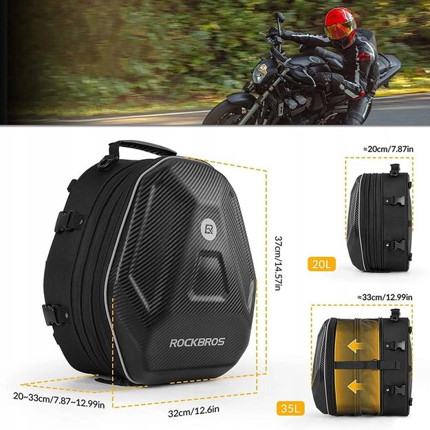 Rockbros 30140026001 motorcycle tank bag 35 l - black 7