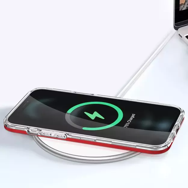 Clear 3in1 Case for iPhone 12 Pro Max Frame Cover Gel Red 7