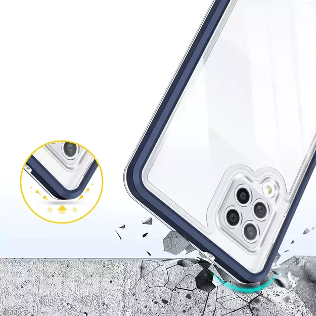 Clear 3in1 Case for Samsung Galaxy A42 5G Frame Gel Cover Blue 5