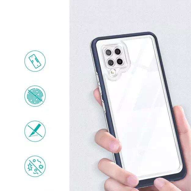 Clear 3in1 Case for Samsung Galaxy A42 5G Frame Gel Cover Blue 1