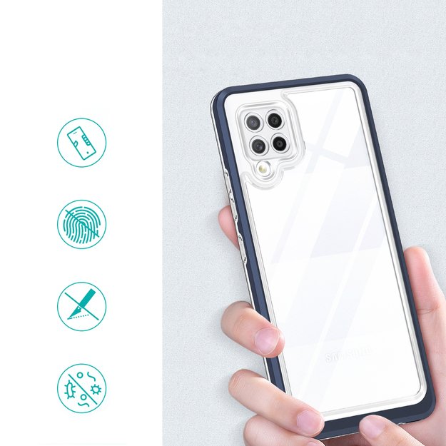 Clear 3in1 Case for Samsung Galaxy A42 5G Frame Gel Cover Blue 6