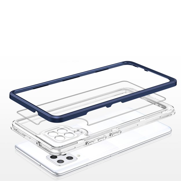 Clear 3in1 Case for Samsung Galaxy A42 5G Frame Gel Cover Blue 10