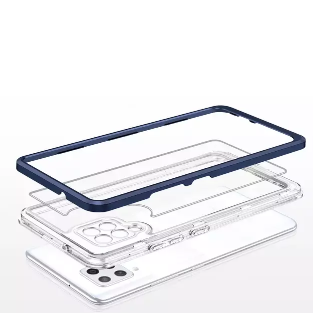 Clear 3in1 Case for Samsung Galaxy A42 5G Frame Gel Cover Blue 4