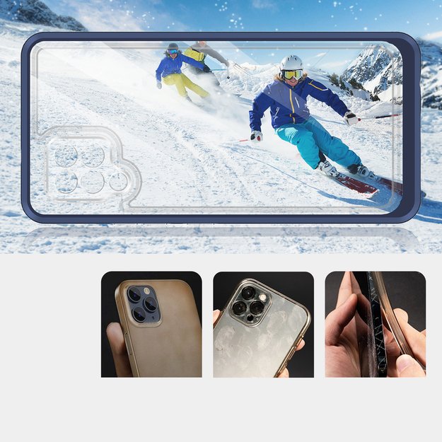 Clear 3in1 Case for Samsung Galaxy A42 5G Frame Gel Cover Blue 8