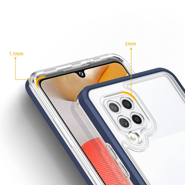 Clear 3in1 Case for Samsung Galaxy A42 5G Frame Gel Cover Blue 9