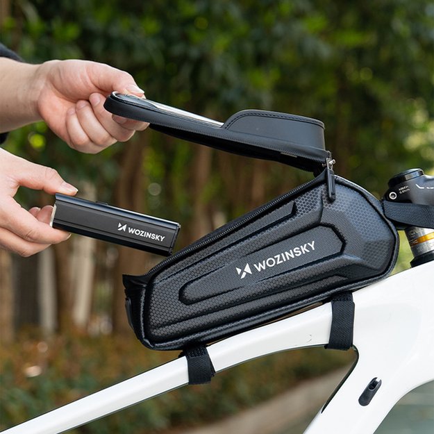 Wozinsky bicycle bag for the frame, armored, with a phone pocket, 1.7 l - black 3