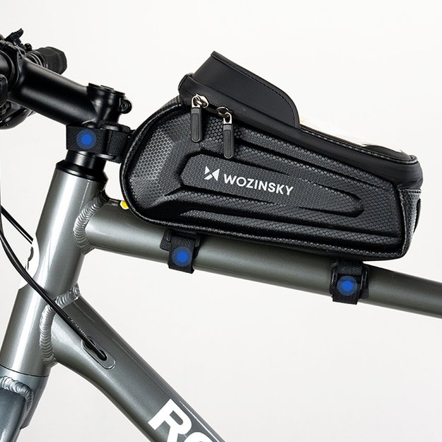 Wozinsky bicycle bag for the frame, armored, with a phone pocket, 1.7 l - black 9