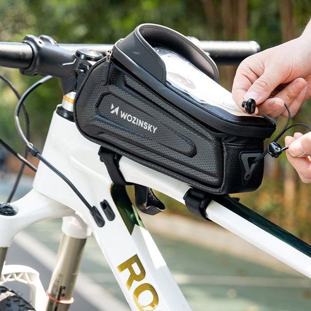 Wozinsky bicycle bag for the frame, armored, with a phone pocket, 1.7 l - black 8