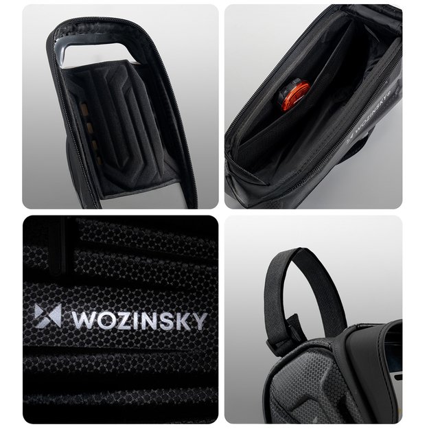 Wozinsky bicycle bag for the frame, armored, with a phone pocket, 1.7 l - black 1