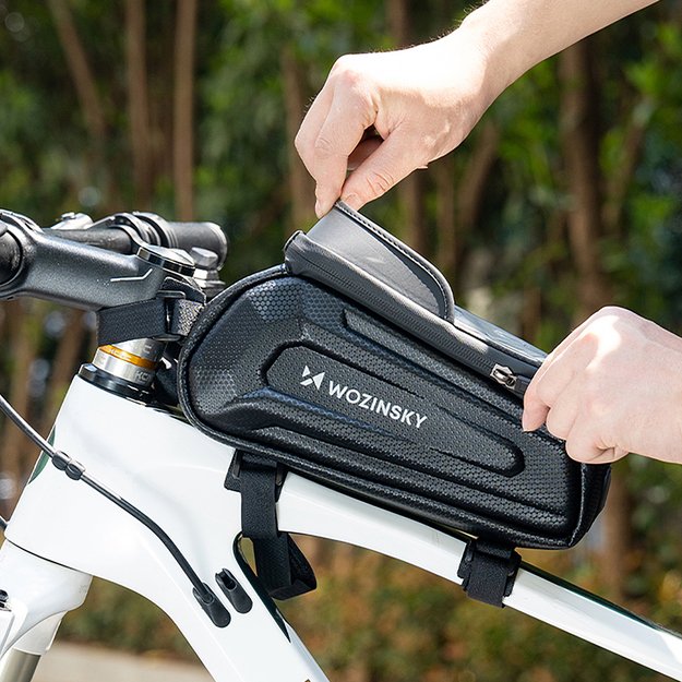 Wozinsky bicycle bag for the frame, armored, with a phone pocket, 1.7 l - black 4