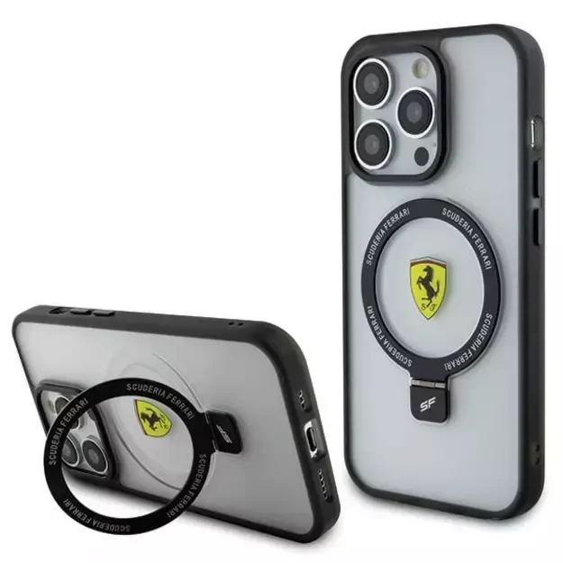 Ferrari FEHMP15LUSCAH iPhone 15 Pro 6.1&quot  transparent hardcase Ring Stand 2023 Collection MagSafe
