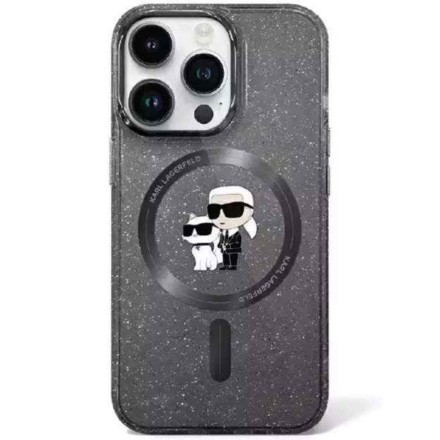 Karl Lagerfeld KLHMN61HGKCNOK iPhone 11 / Xr 6.1&quot  black/black hardcase Karl&amp Choupette Glitter MagSafe