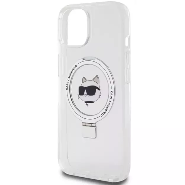 Karl Lagerfeld KLHMP15MHMRSCHH iPhone 15 Plus 6.7&quot  white/white hardcase Ring Stand Choupette Head MagSafe 5