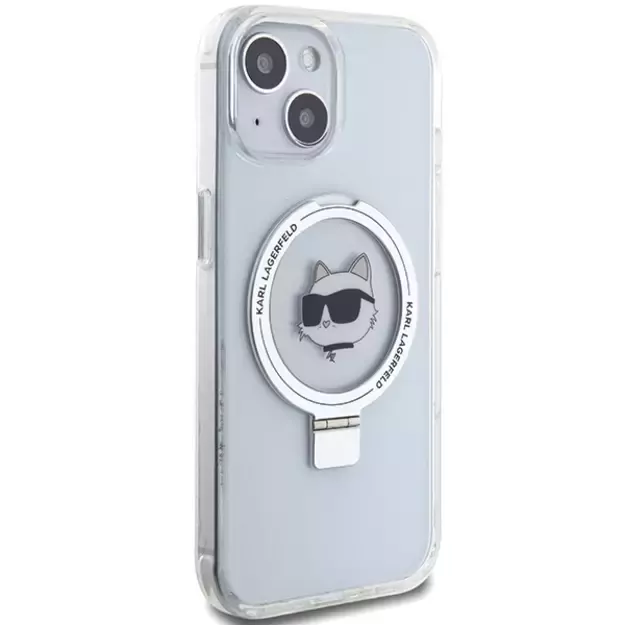 Karl Lagerfeld KLHMP15MHMRSCHH iPhone 15 Plus 6.7&quot  white/white hardcase Ring Stand Choupette Head MagSafe 3
