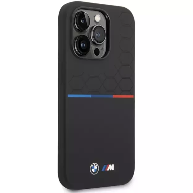 BMW Silicone Pattern iPhone 15 Pro Max Case - Black 3