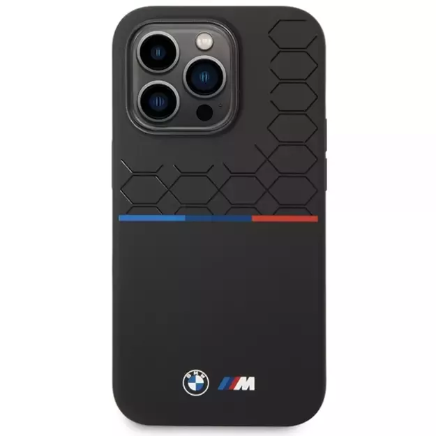 BMW Silicone Pattern iPhone 15 Pro Max Case - Black 2
