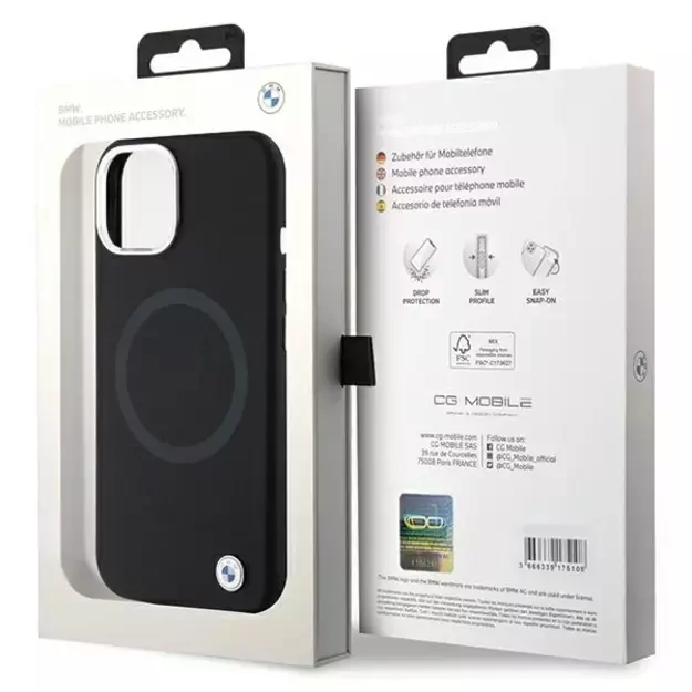 BMW Signature Liquid Silicone MagSafe case for iPhone 15 Plus - black 14
