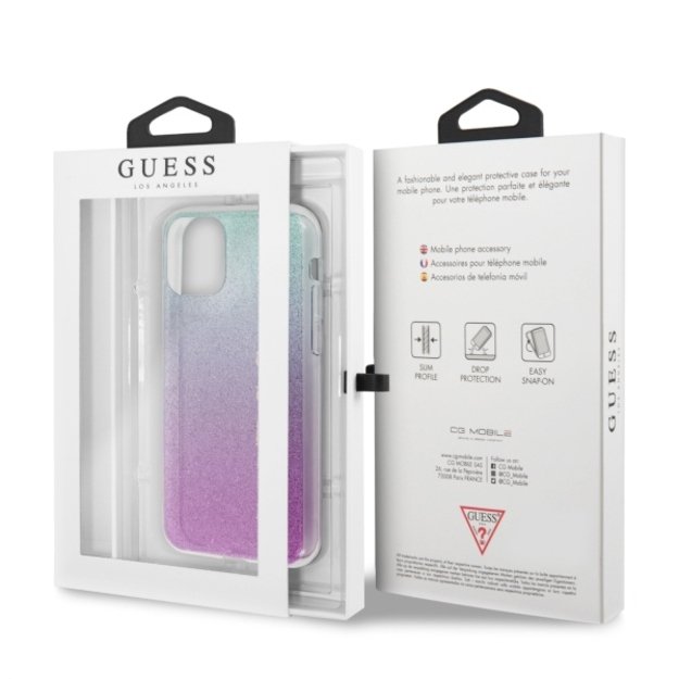 Guess GUHCN65PCUGLPBL iPhone 11 Pro Max rose blue/pink blue hard case Glitter Gradient 12