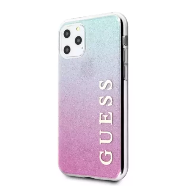 Guess GUHCN65PCUGLPBL iPhone 11 Pro Max rose blue/pink blue hard case Glitter Gradient 1