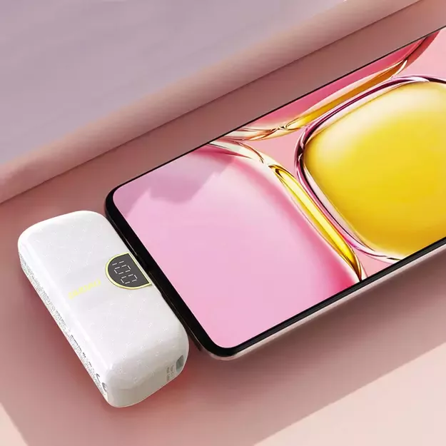 Dudao K20SL 5000mAh mini power bank with Lightning / USB-C connectors - white 2