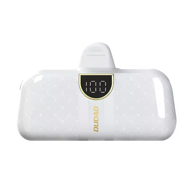 Dudao K20SL 5000mAh mini power bank with Lightning / USB-C connectors - white 1