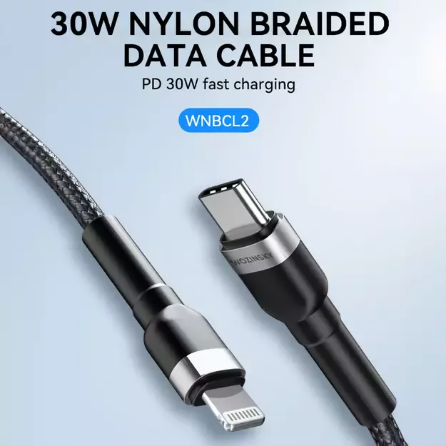 Wozinsky WNBCL2 Lightning / USB-C PD 30W cable 2 m - black 5