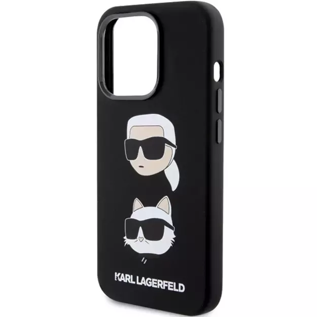 Karl Lagerfeld Silicone Karl&amp Choupette Head case for iPhone 15 Pro - black 5