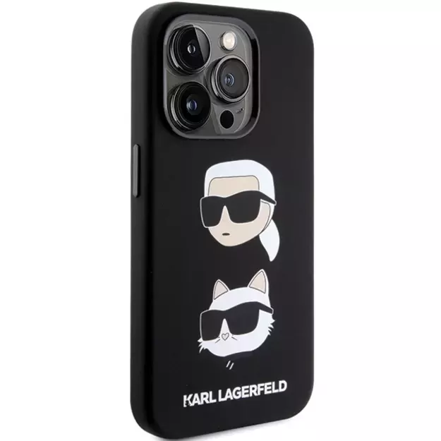 Karl Lagerfeld Silicone Karl&amp Choupette Head case for iPhone 15 Pro - black 3