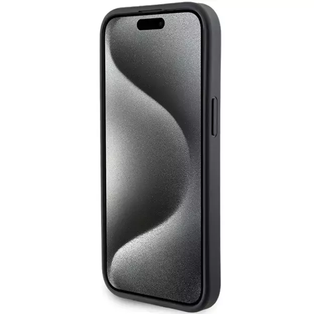 Karl Lagerfeld Gripstand Saffiano Choupette Pins case for iPhone 15 - black 4
