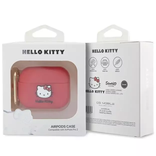 Hello Kitty Silicone 3D Kitty Head case for AirPods Pro 2 (2022/2023) - fuchsia 3