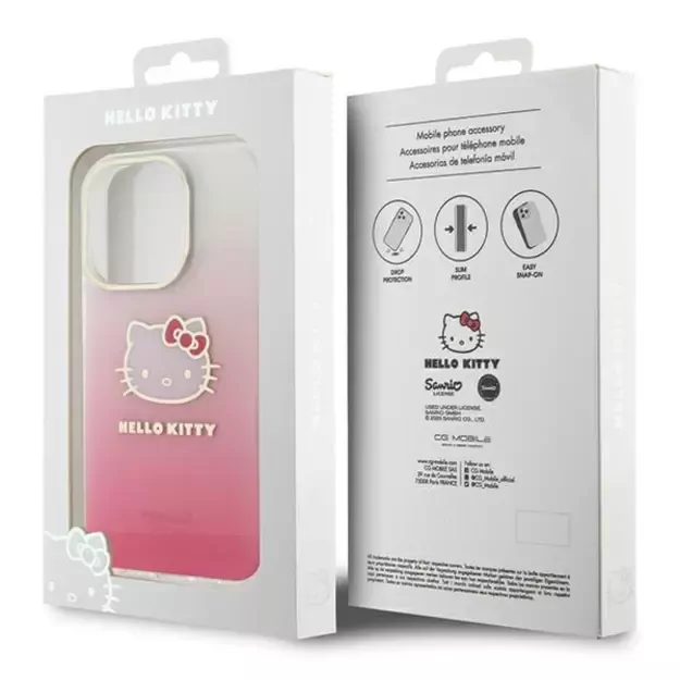 Hello Kitty IML Gradient Electrop Kitty Head case for iPhone 15 Pro Max - pink 1