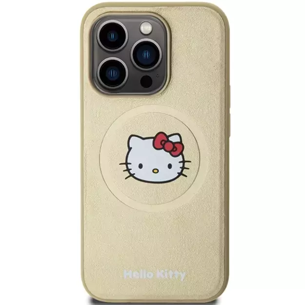 Hello Kitty Leather Kitty Head MagSafe case for iPhone 14 Pro Max - gold 2
