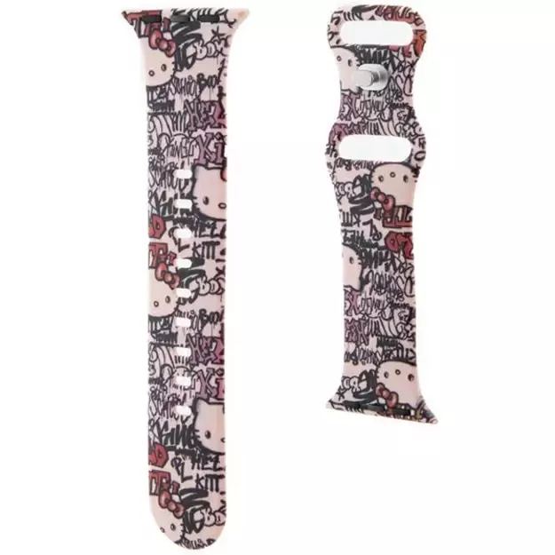 Hello Kitty Silicone Tags Graffiti Strap for Apple Watch 38/40/41mm - Pink 2