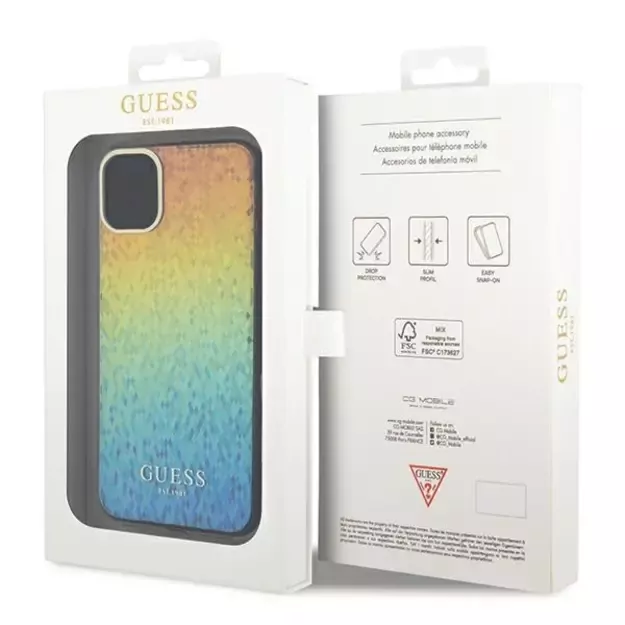Guess IML Faceted Mirror Disco Iridescent case for iPhone 11 / Xr - multicolor 14