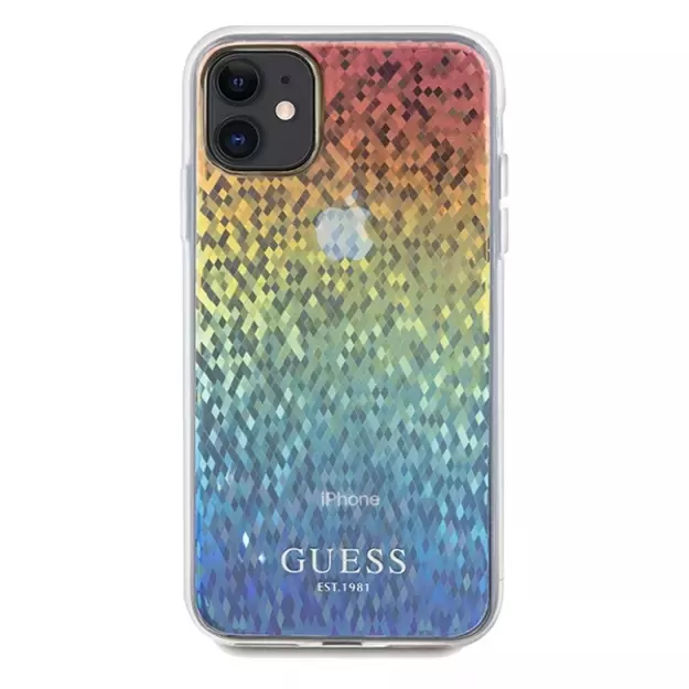 Guess IML Faceted Mirror Disco Iridescent case for iPhone 11 / Xr - multicolor 9