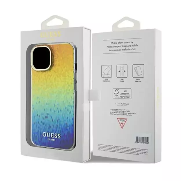 Guess IML Faceted Mirror Disco Iridescent case for iPhone 14 / 15 / 13 - multicolor 7