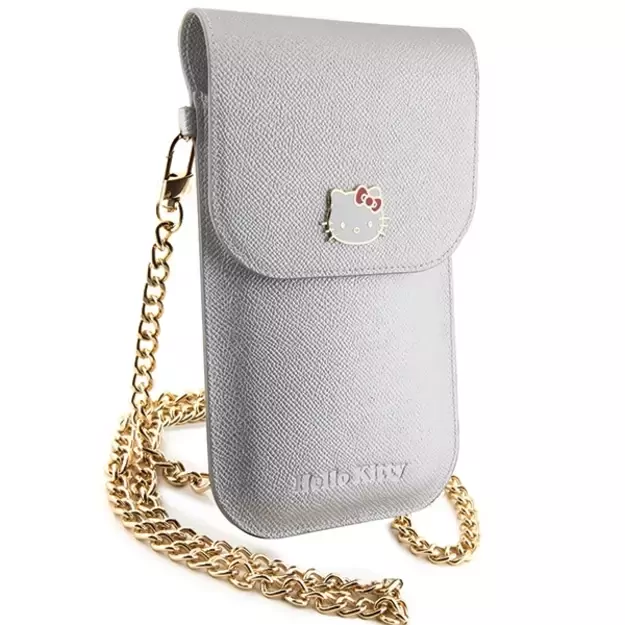 Hello Kitty Leather Metal Logo Chain bag - silver 4