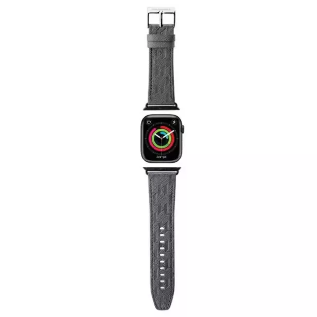 Karl Lagerfeld Saffiano Monogram strap for Apple Watch 42/44/45/49mm - silver