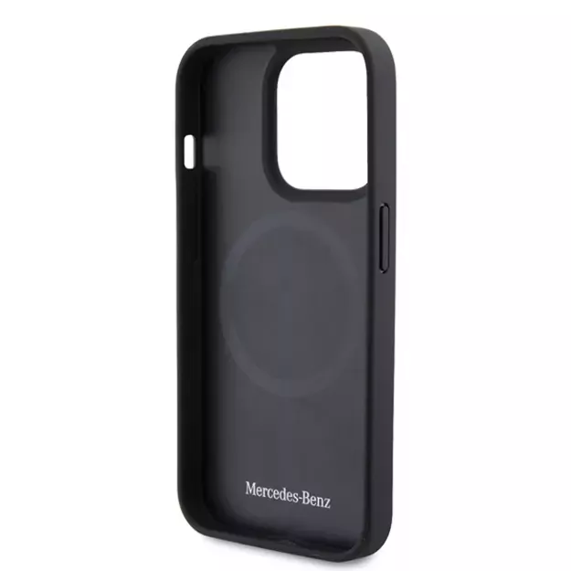Mercedes Leather&amp Alu MagSafe case for iPhone 15 Pro Max - silver 6