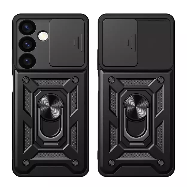 Hybrid Armor Camshield armored case for Samsung Galaxy S24+ with camera cover - black 1