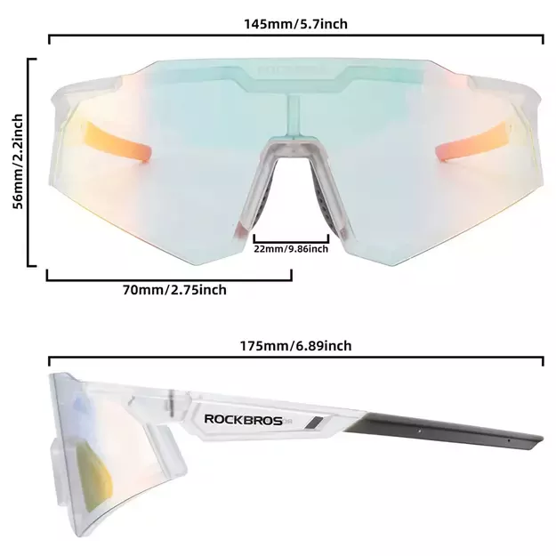 Rockbros SP291 photochromic UV400 cycling glasses - white 2