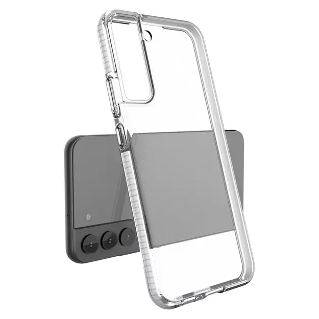 Spring Case Cover Gel Cover with Color Frame for Samsung Galaxy S22 + (S22 Plus) Light Pink 2