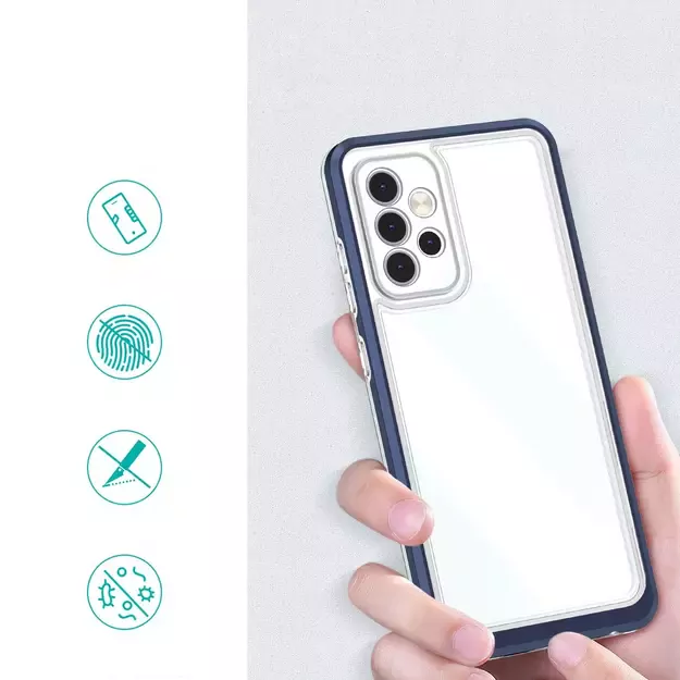 Clear 3in1 Case for Samsung Galaxy A73 Frame Cover Gel Blue 7