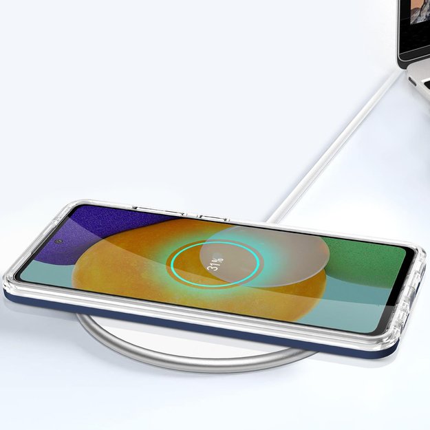 Clear 3in1 Case for Samsung Galaxy A73 Frame Cover Gel Blue 6
