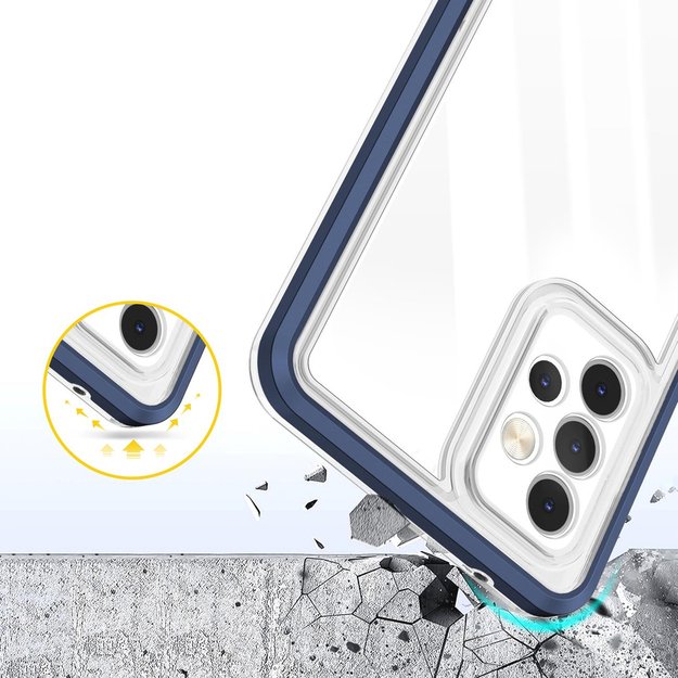 Clear 3in1 Case for Samsung Galaxy A73 Frame Cover Gel Blue 5